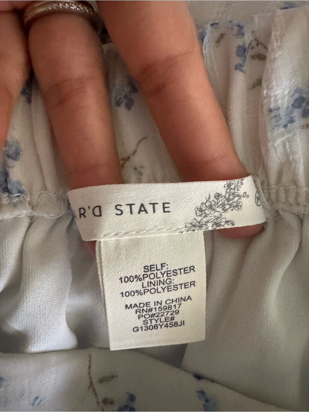 Altar’d State White Blue Floral Tiered Maxi Skirt Cottagecore Boho Size M - Picture 3 of 6